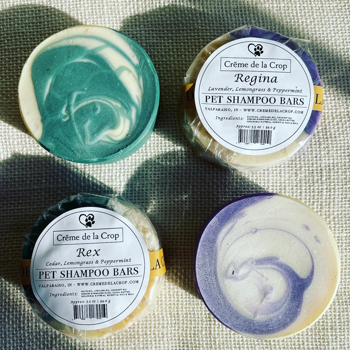 Creme de la Crop Dog Shampoo Bar Rex Regina Oatmeal Cocoa Butter