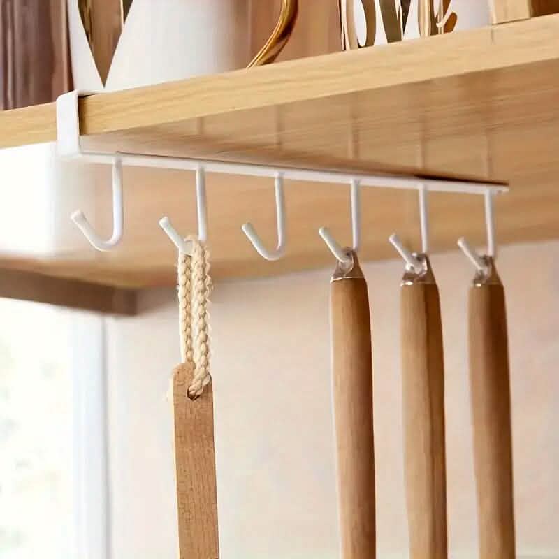 6 Hooks Kitchen Shelf Storage Rack