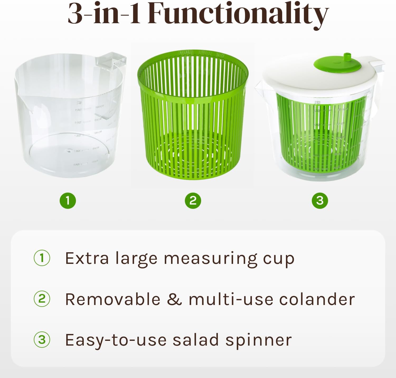 Mini Salad Spinner with Measuring Bowl
