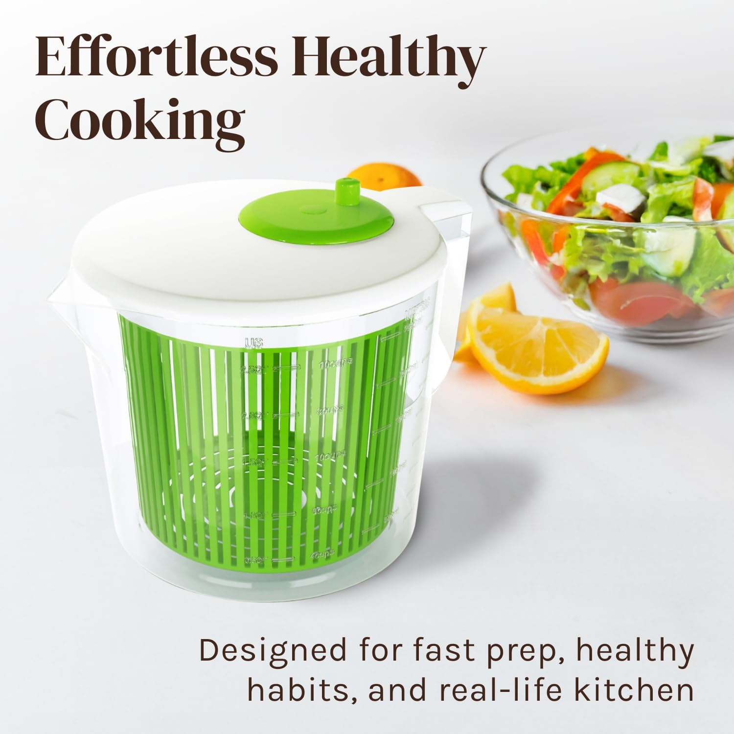 Mini Salad Spinner with Measuring Bowl