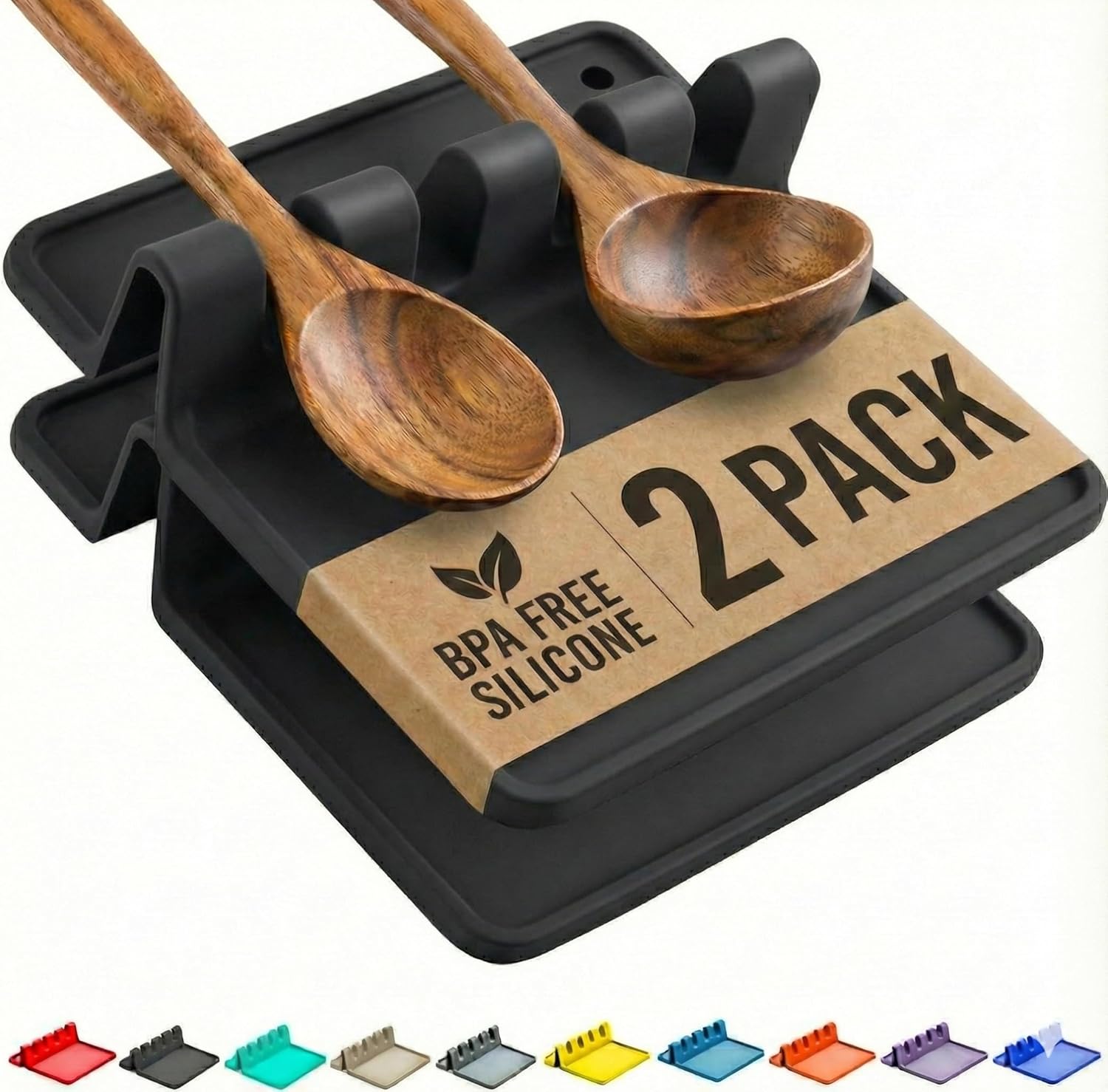 Silicone Spoon Rest with Drip Pad