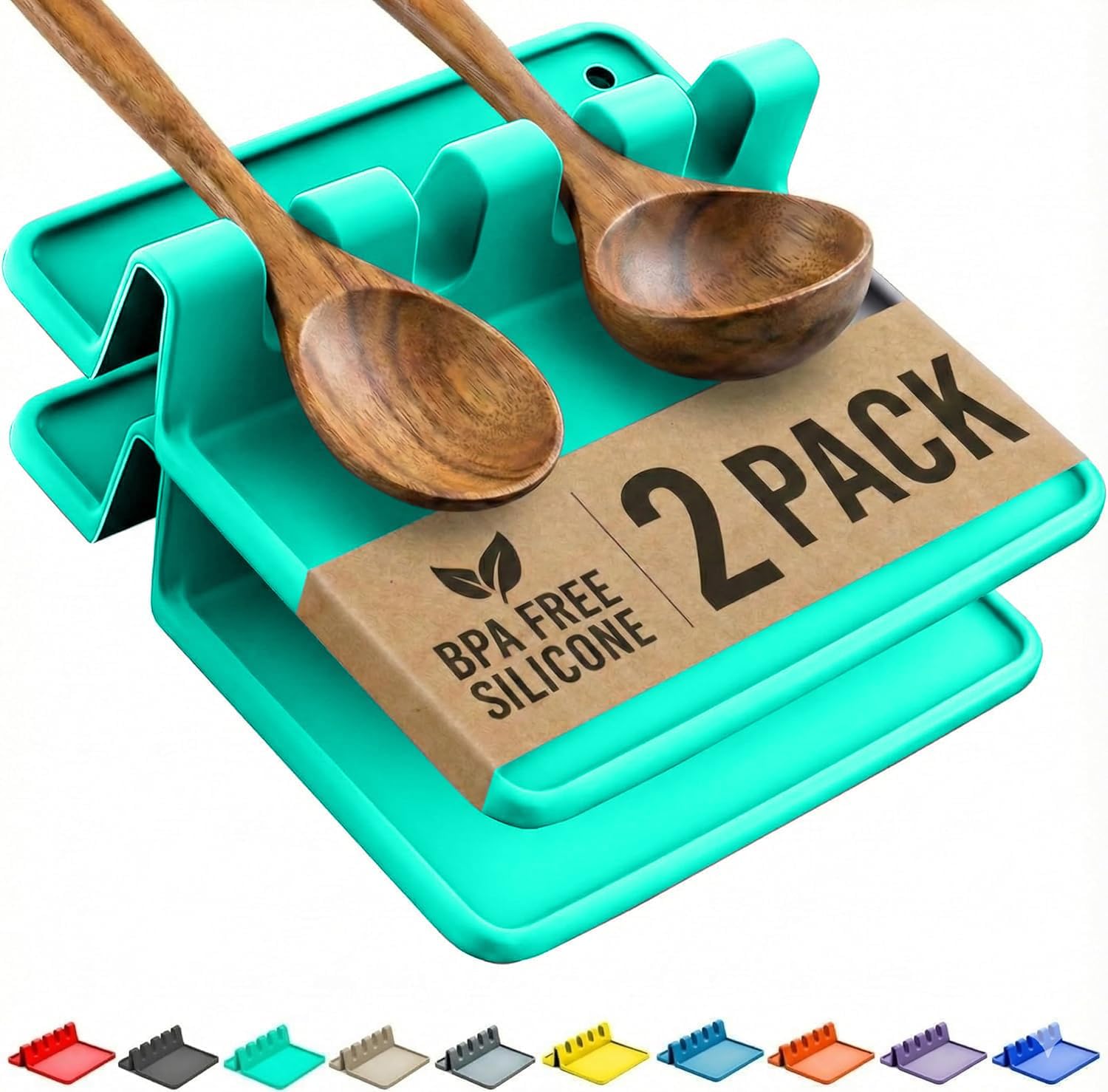 Silicone Spoon Rest with Drip Pad