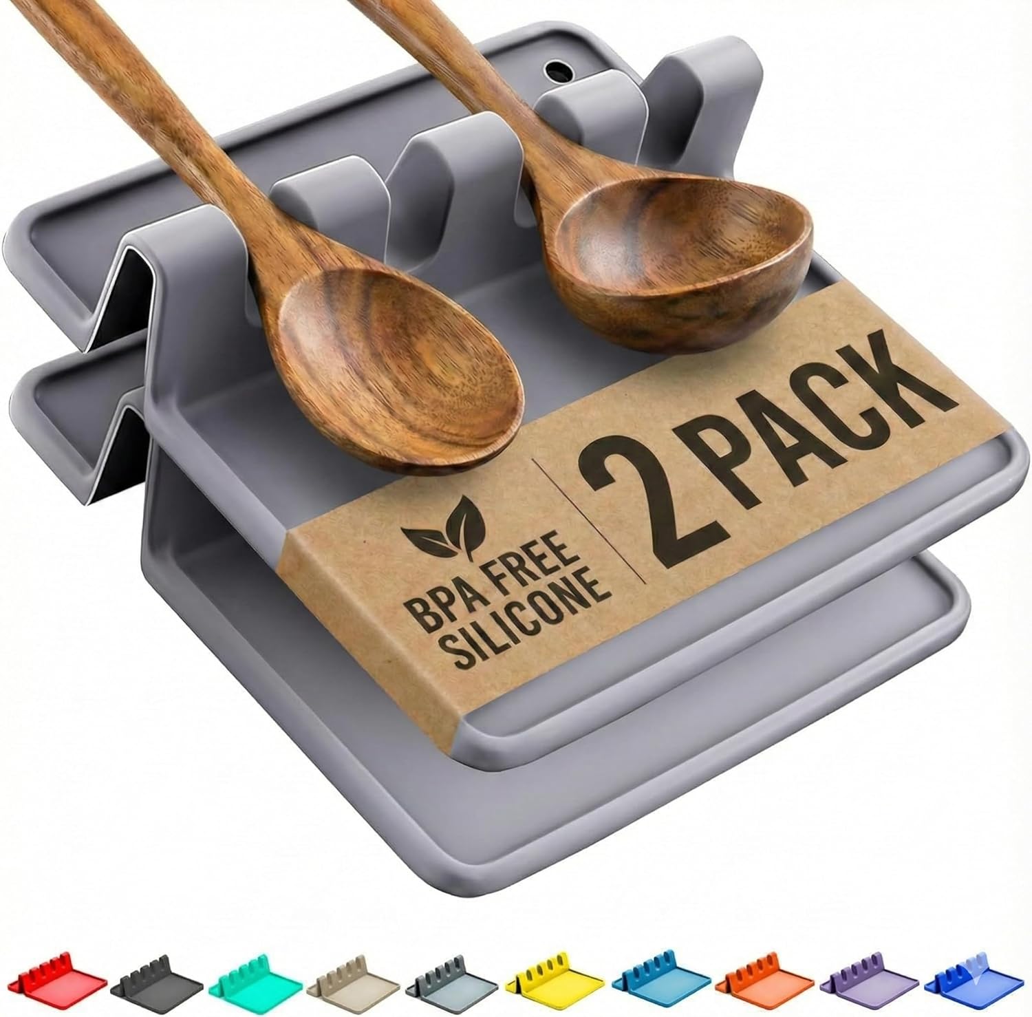Silicone Spoon Rest with Drip Pad