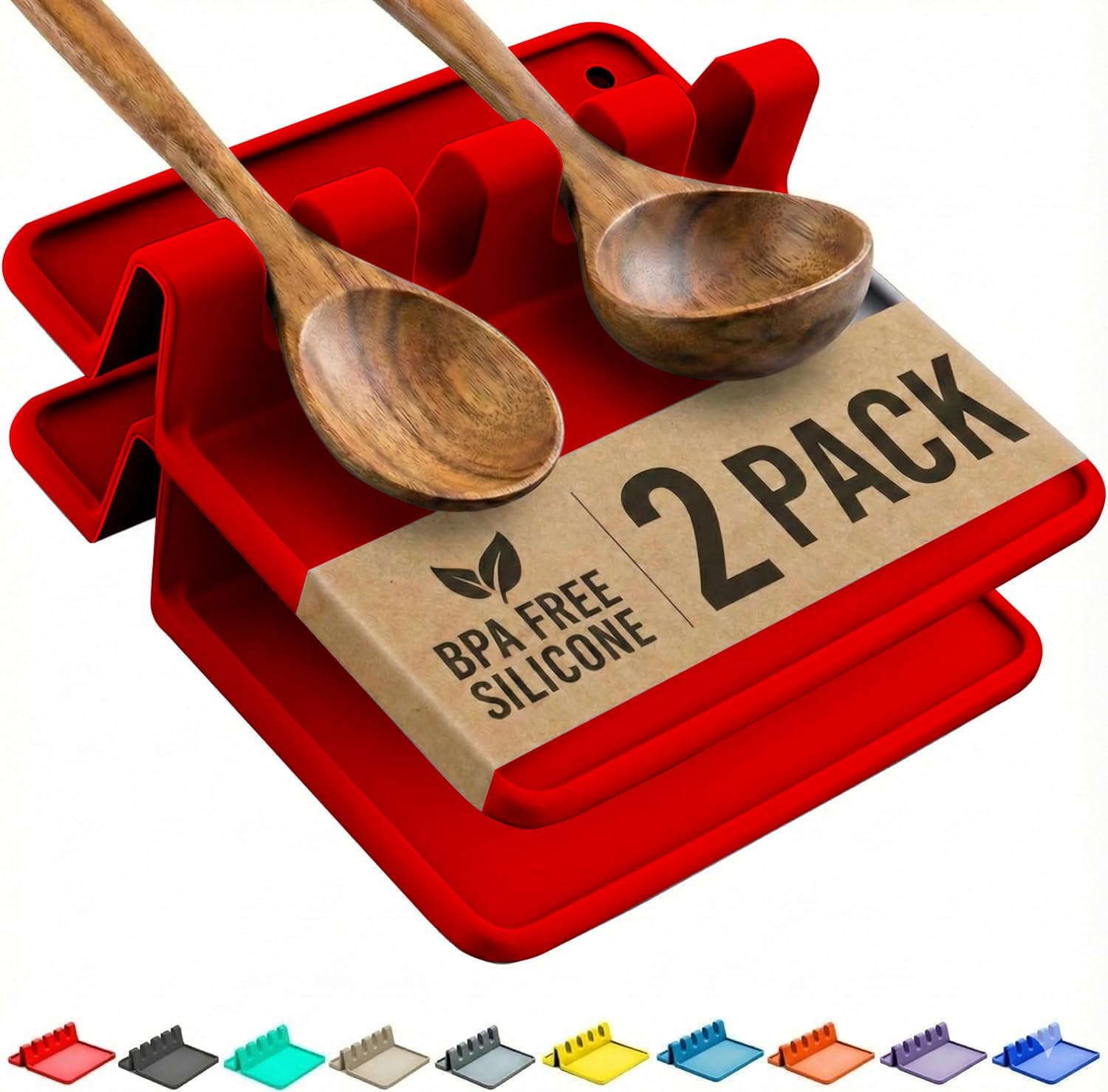 Silicone Spoon Rest with Drip Pad