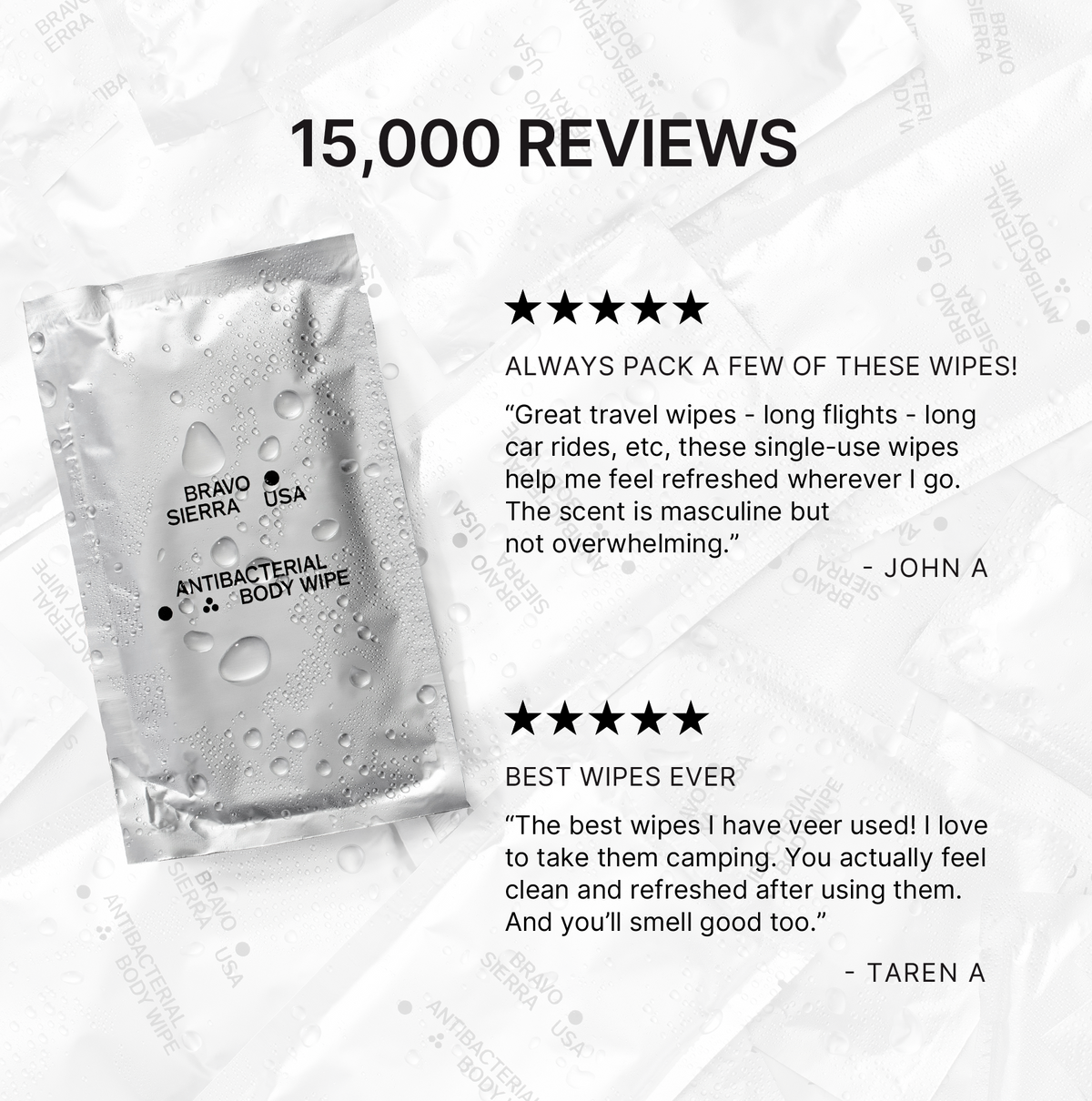 Bravo Sierra Antibacterial Body Wipes — 10 Pack