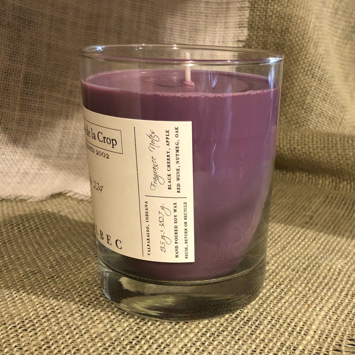 Creme de la Crop Malbec Red Wine Cherry Soy Candle 13.5 oz
