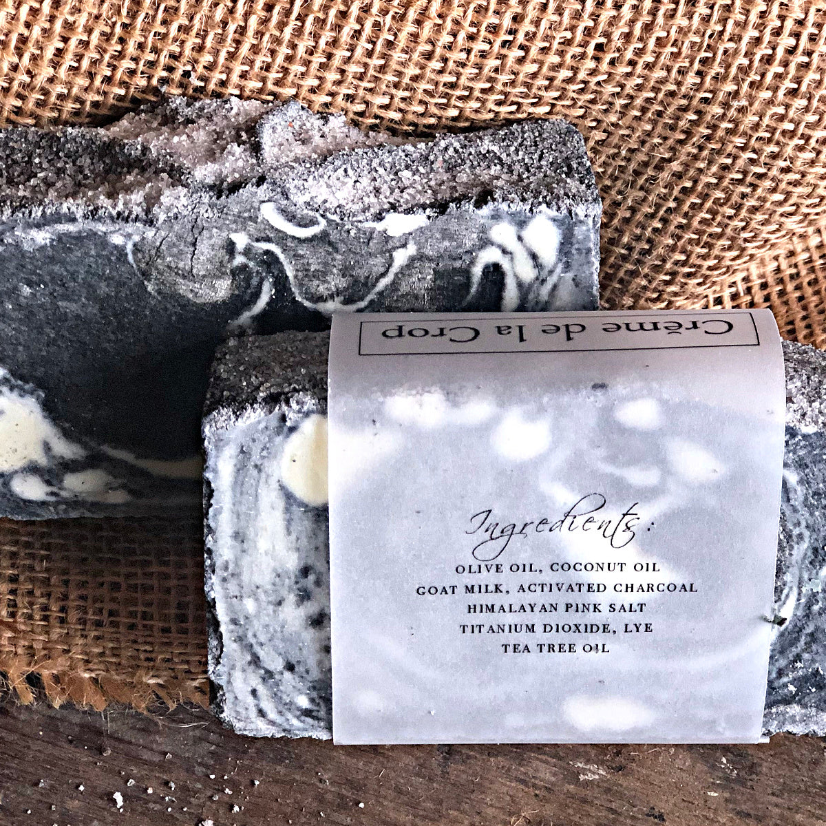 Creme de la Crop Tea Tree Charcoal Goat Milk Exfoliating Soap Bar