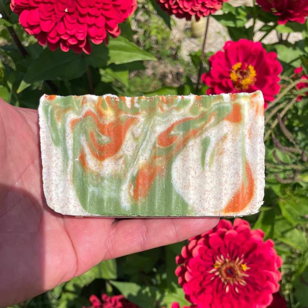 Creme de la Crop Patchouli Grove Exfoliating Soap Bar Orange Walnut
