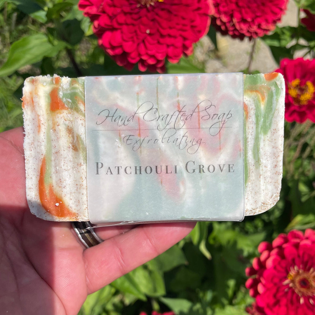 Creme de la Crop Patchouli Grove Exfoliating Soap Bar Orange Walnut