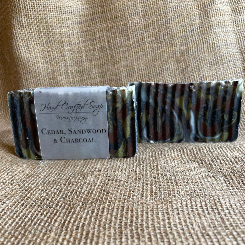 Creme de la Crop Cedar Sandalwood Activated Charcoal Handmade Soap Bar