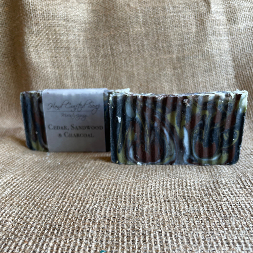 Creme de la Crop Cedar Sandalwood Activated Charcoal Handmade Soap Bar