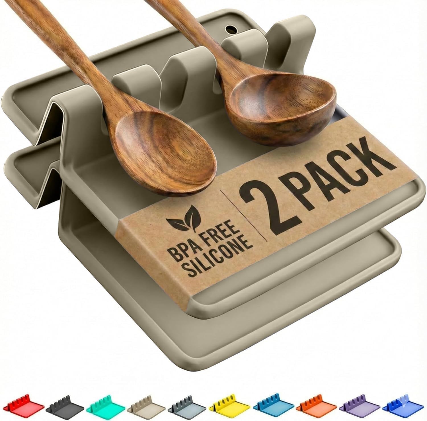 Silicone Spoon Rest with Drip Pad