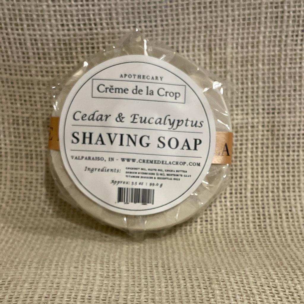 Creme de la Crop Cedar Eucalyptus Shaving Soap Cocoa Butter Clay