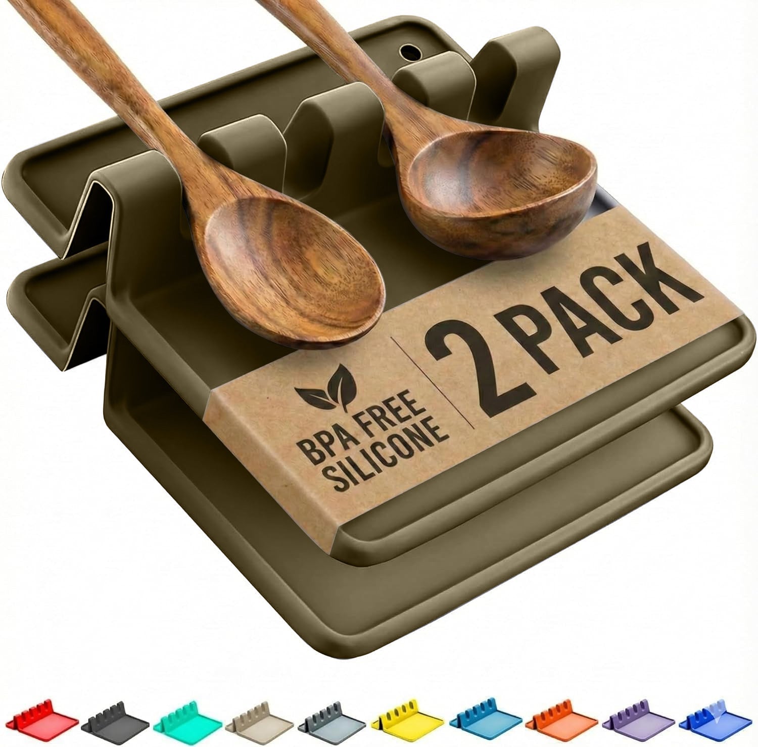 Silicone Spoon Rest with Drip Pad