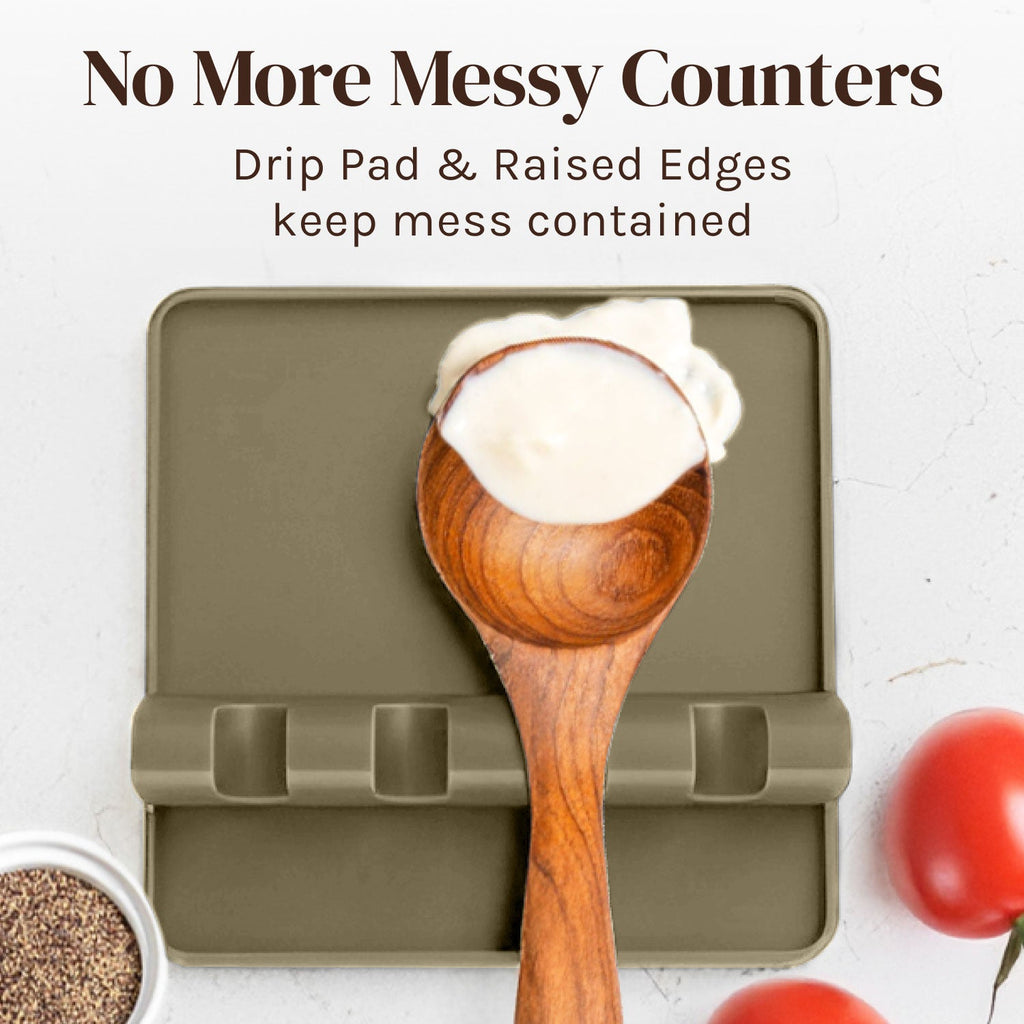 Silicone Spoon Rest with Drip Pad