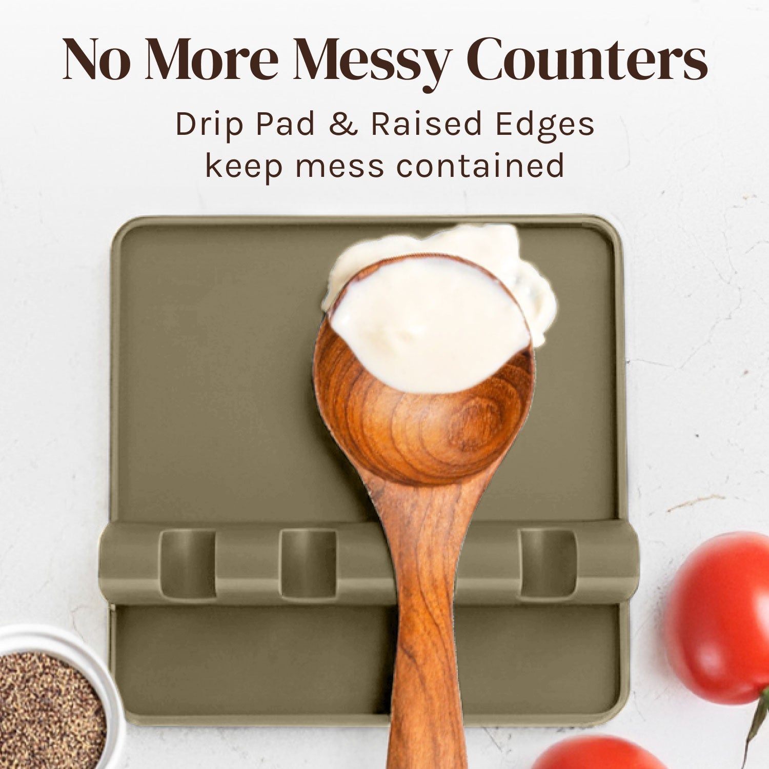 Silicone Spoon Rest with Drip Pad