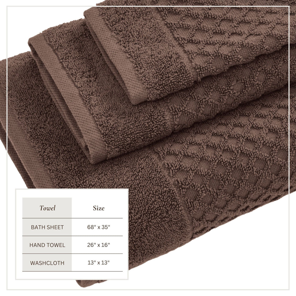 Cotton Diamond Waffle Weave Bath Towel Set - Grayson Collection
