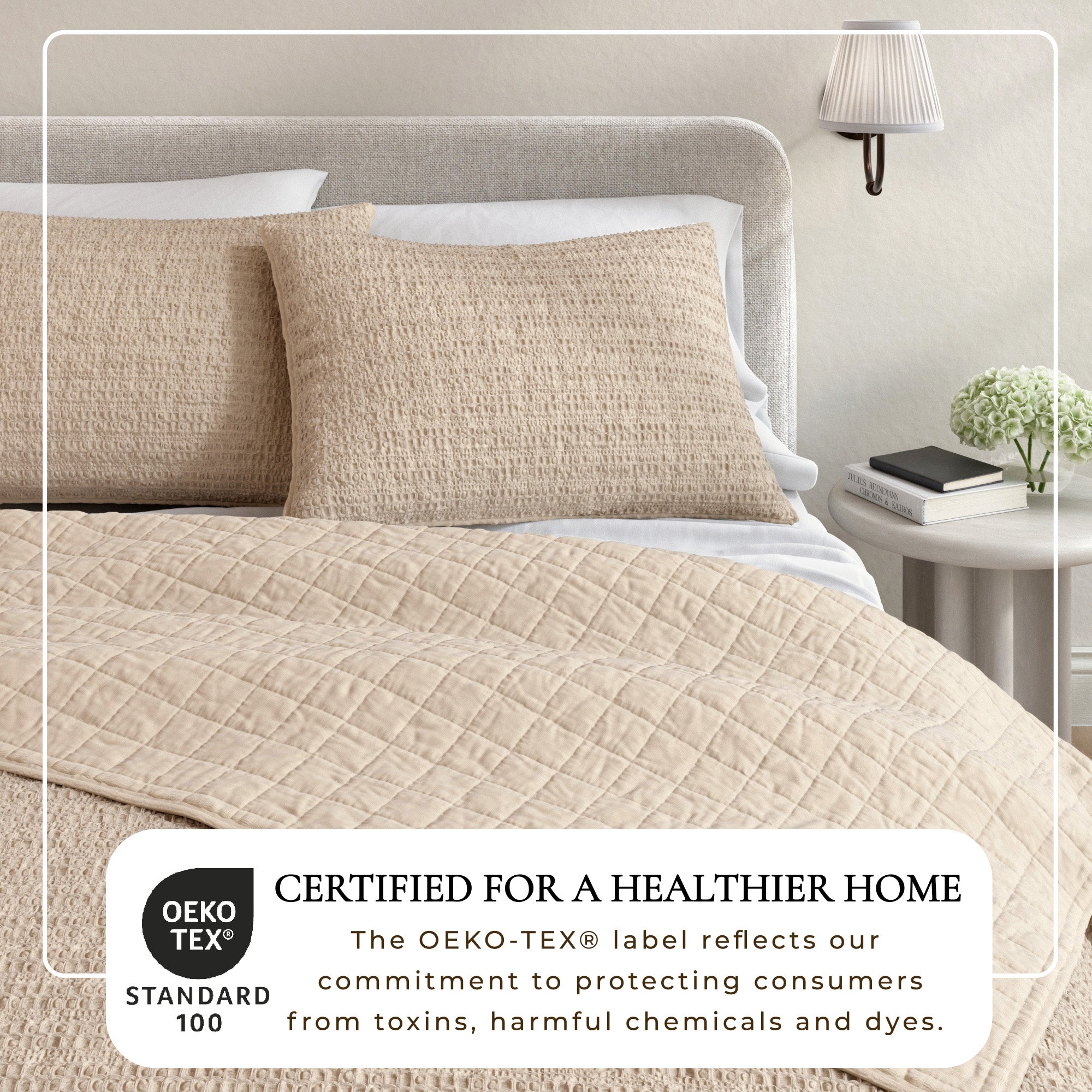 100% Cotton Honeycomb Waffle Garment Washed Quilt Set - Genevieve Collection