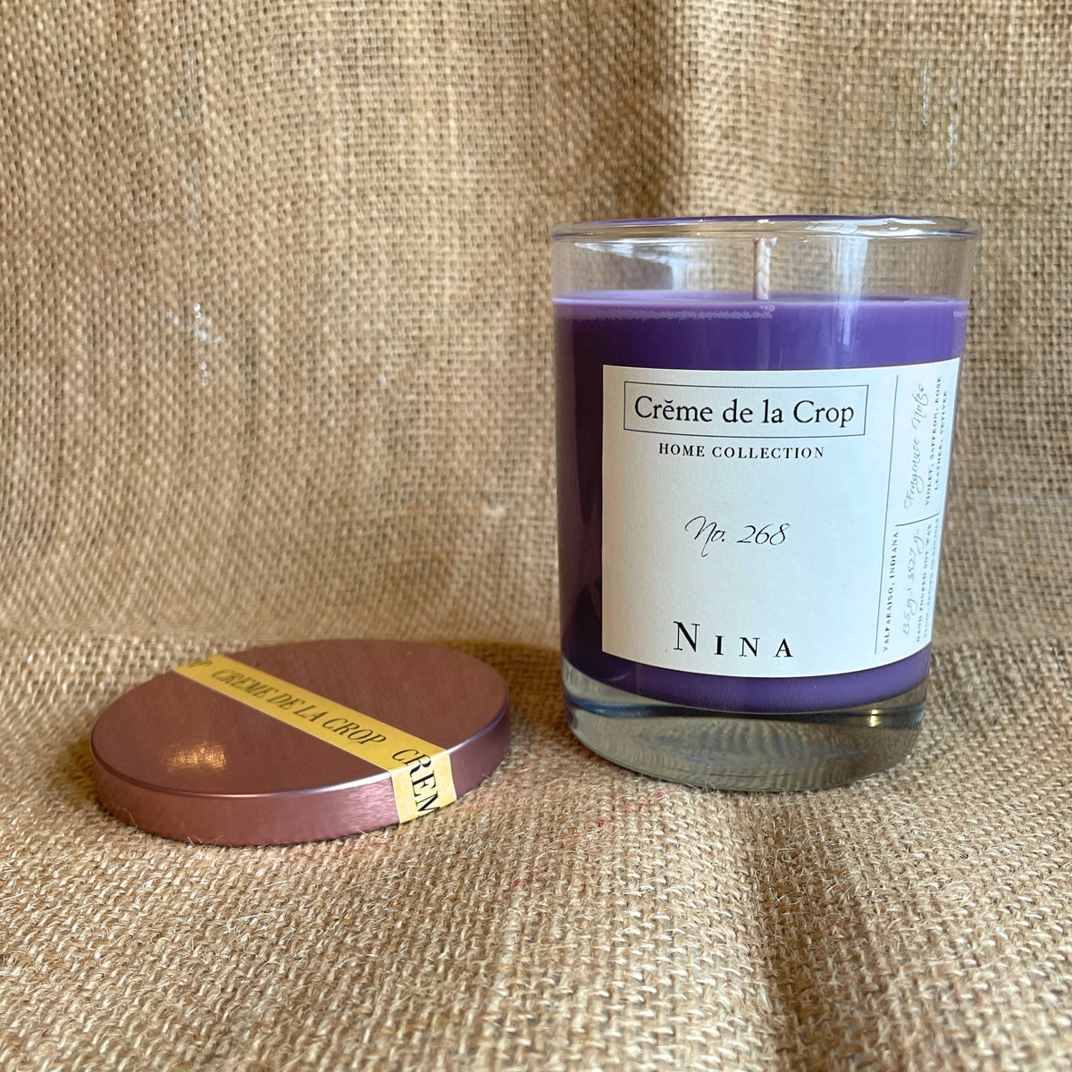 Creme de la Crop Nina Violet Leather Soy Candle 13.5 oz