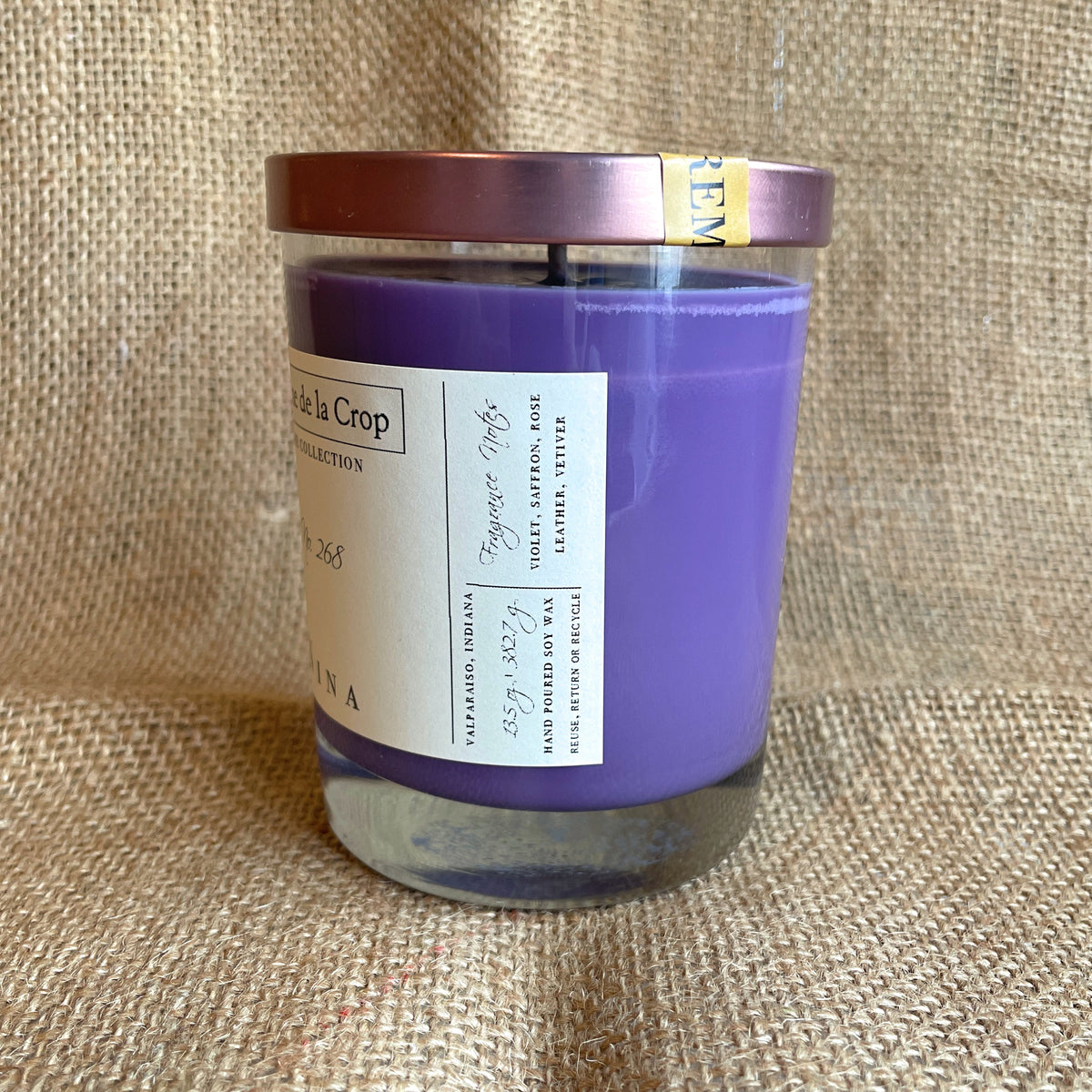 Creme de la Crop Nina Violet Leather Soy Candle 13.5 oz