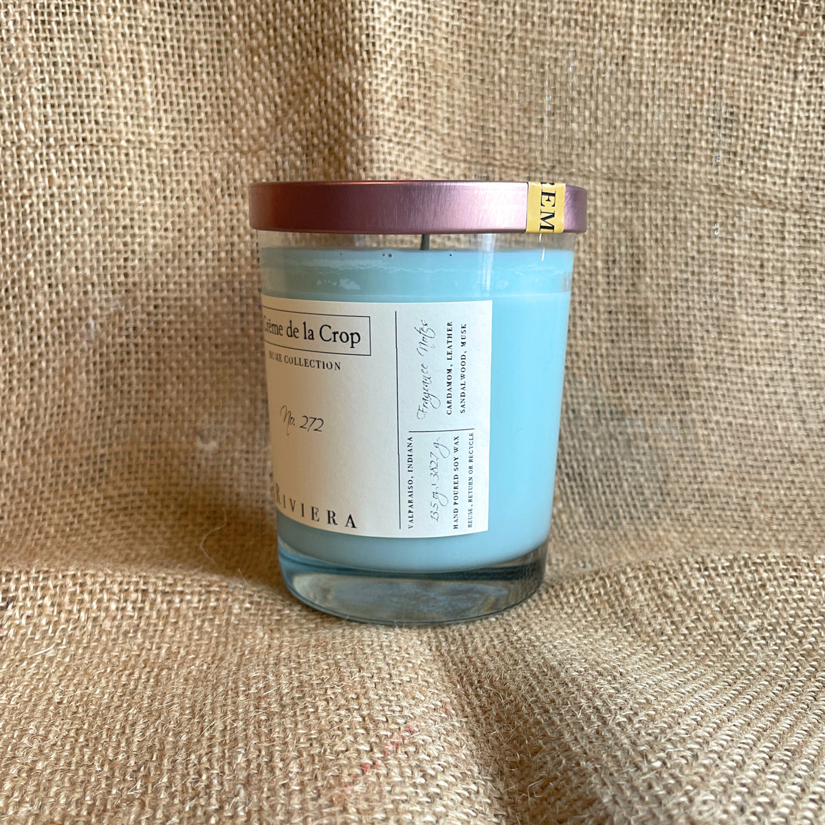 Creme de la Crop Riviera Sandalwood Leather Soy Candle 13.5 oz