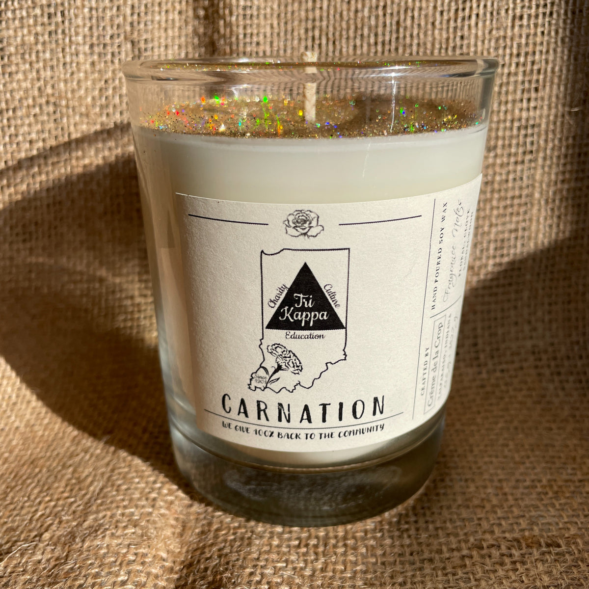 Creme de la Crop Tri Kappa Carnation Soy Candle 13.5 oz