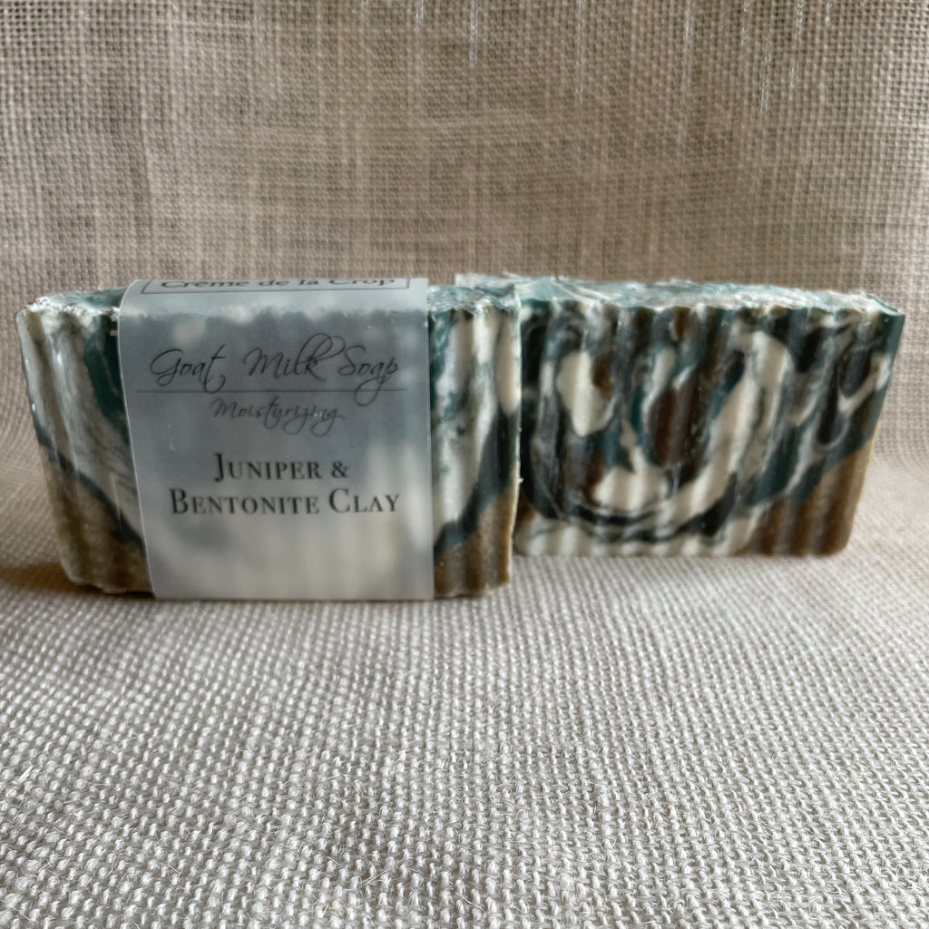 Creme de la Crop Juniper Goat Milk Soap Bar Bentonite Clay Charcoal