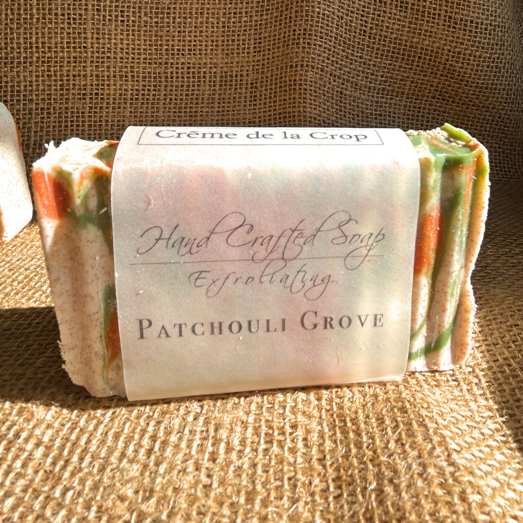 Creme de la Crop Patchouli Grove Exfoliating Soap Bar Orange Walnut