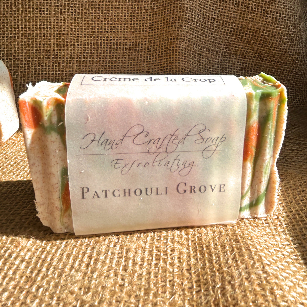 Creme de la Crop Patchouli Grove Exfoliating Soap Bar Orange Walnut