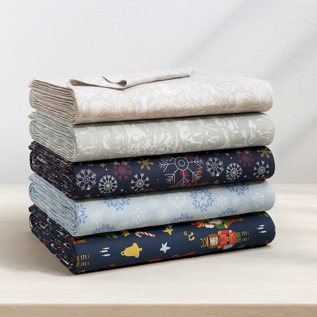 Turkish Cotton Christmas Flannel Sheet - Whittaker Collection