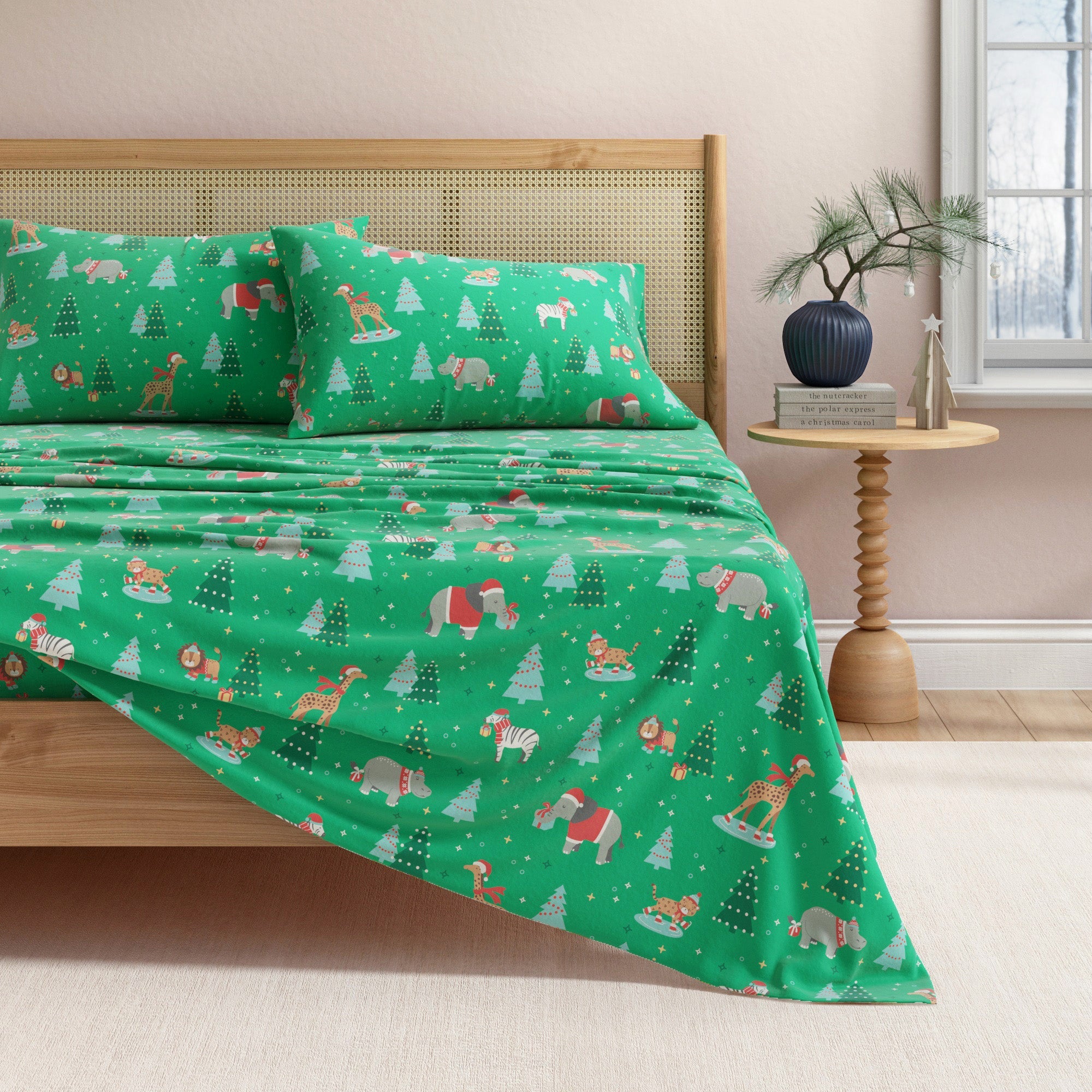 Turkish Cotton Christmas Flannel Sheet - Whittaker Collection