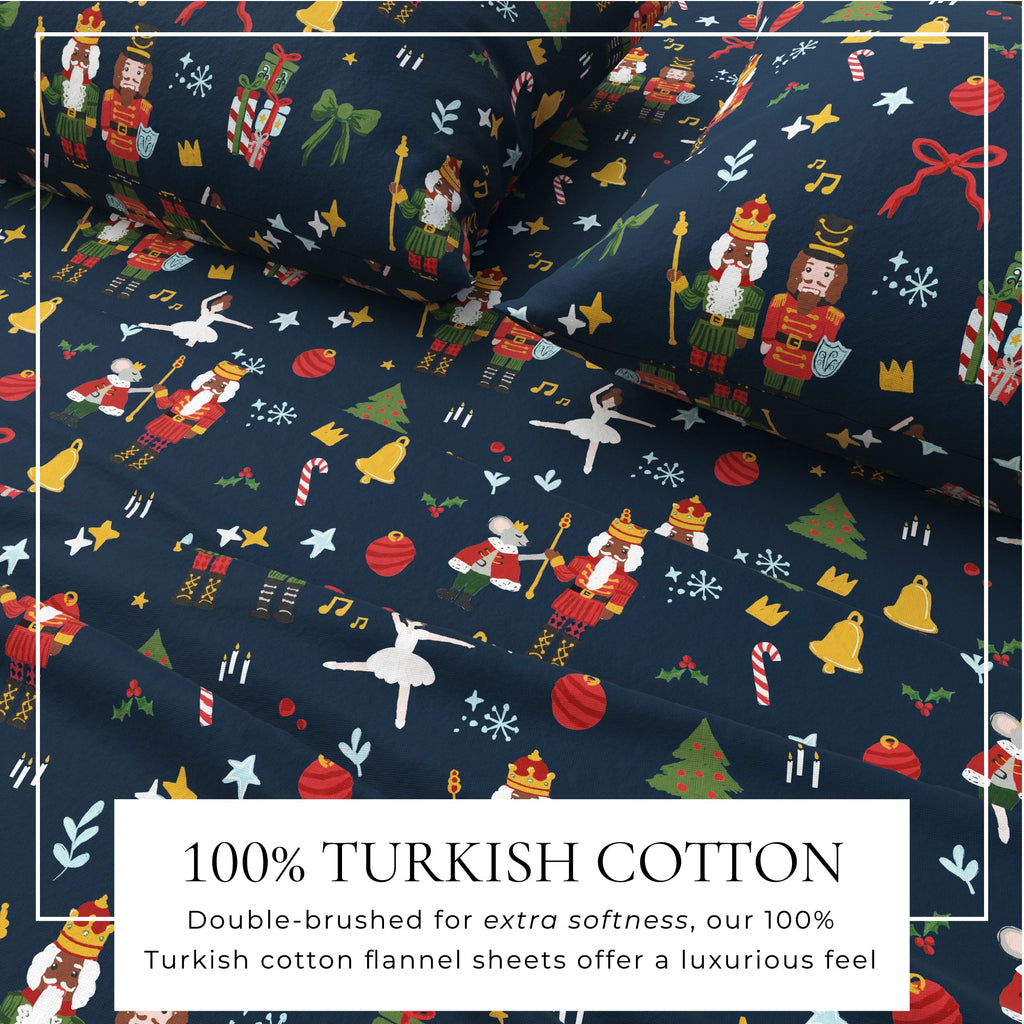 Turkish Cotton Christmas Flannel Sheet - Whittaker Collection