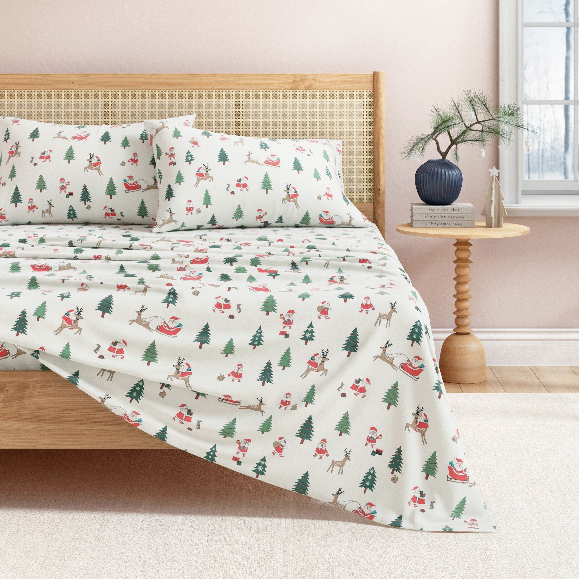 Turkish Cotton Christmas Flannel Sheet - Whittaker Collection