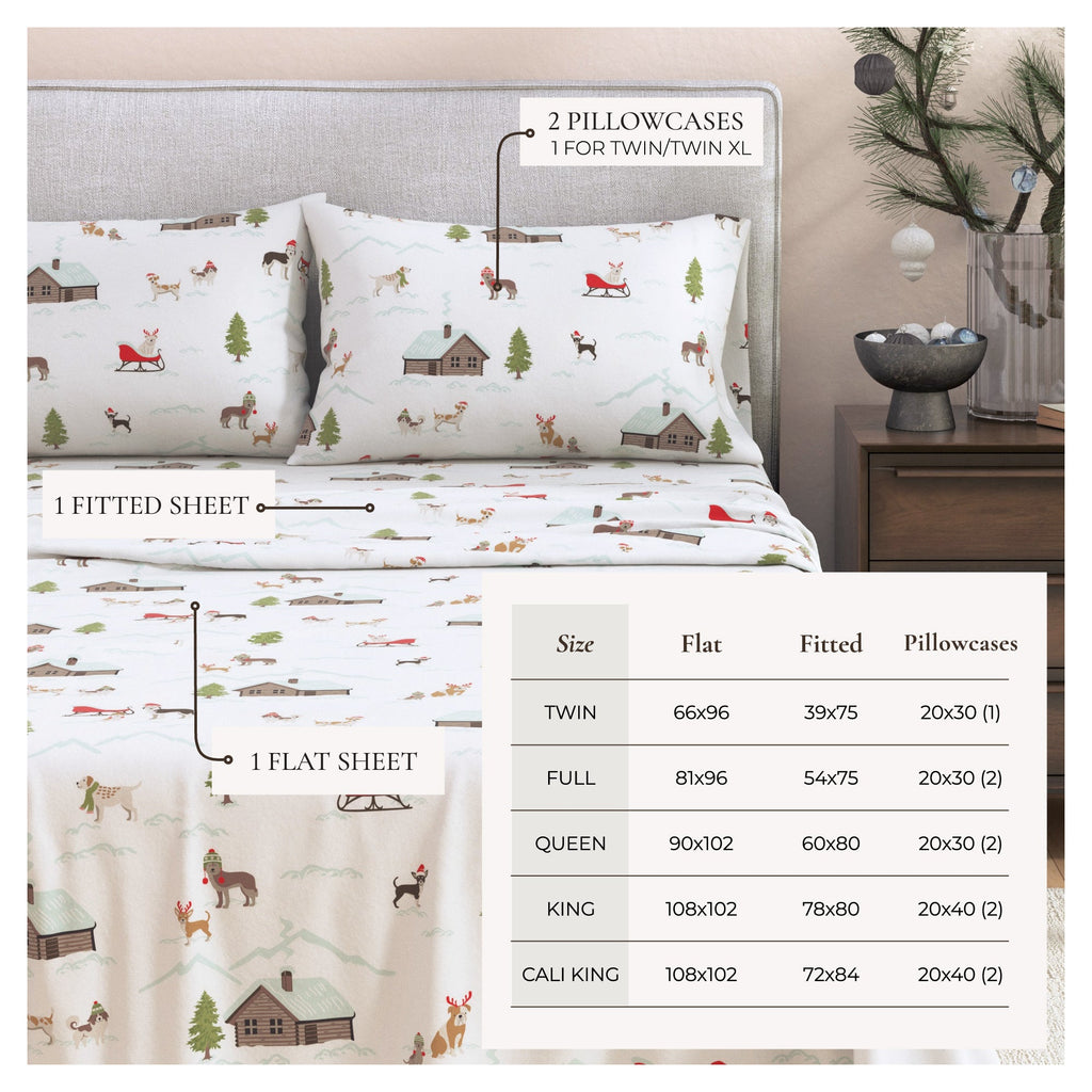 Turkish Cotton Christmas Flannel Sheet - Whittaker Collection