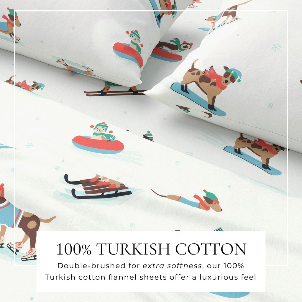 Turkish Cotton Christmas Flannel Sheet Set - Whittaker Collection