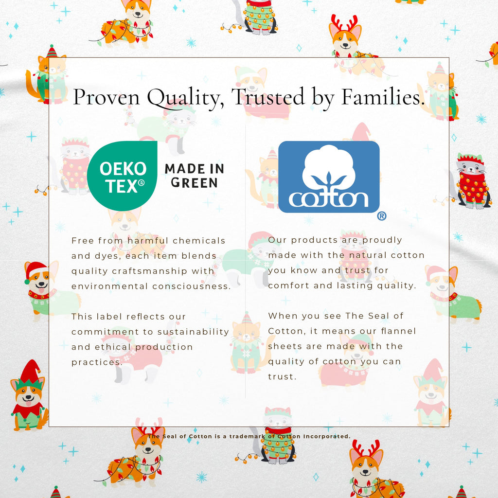 Turkish Cotton Christmas Flannel Sheet - Whittaker Collection