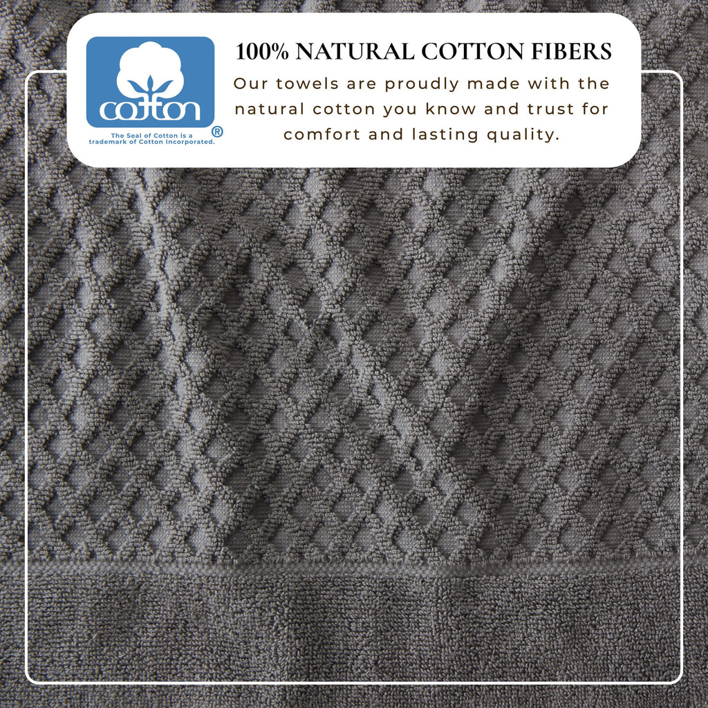 Cotton Diamond Waffle Weave Bath Towel Set - Grayson Collection