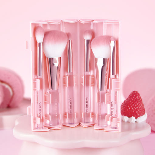 CORINGCO Pink Roll Brush Set 6P