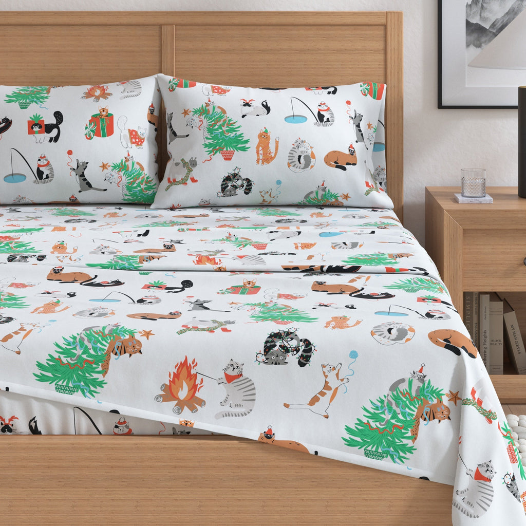 Turkish Cotton Christmas Flannel Sheet Set - Whittaker Collection