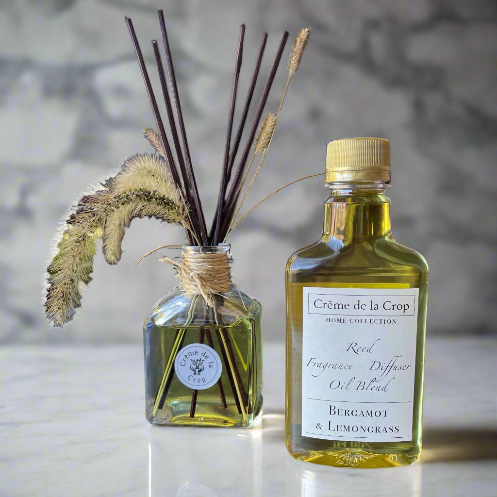 Creme de la Crop Bergamot Lemongrass Reed Diffuser Kit or Refill