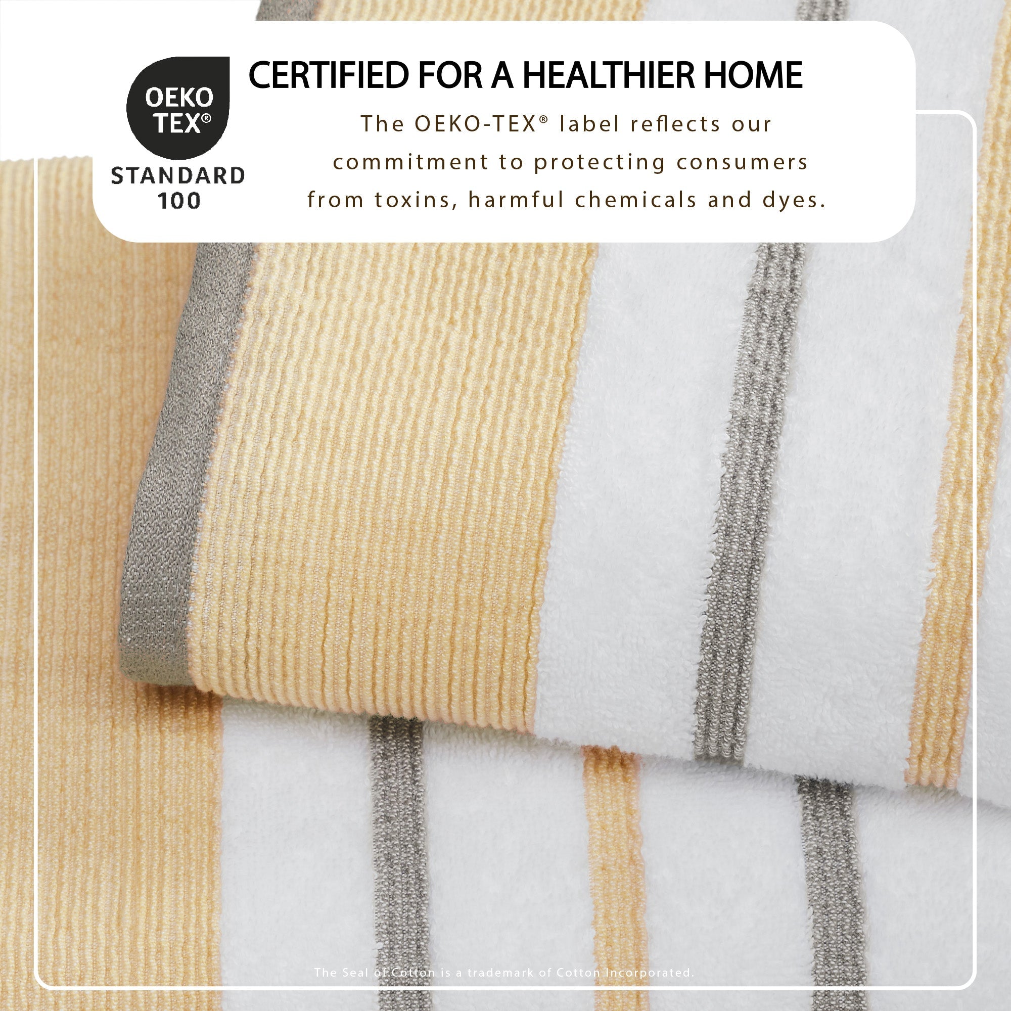 Decorative Cotton Stripe Bath Towel Set - Noelle Collection
