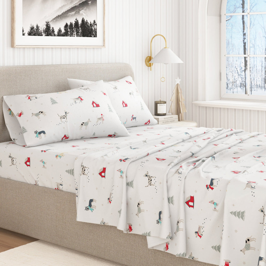 Turkish Cotton Christmas Flannel Sheet Set - Whittaker Collection