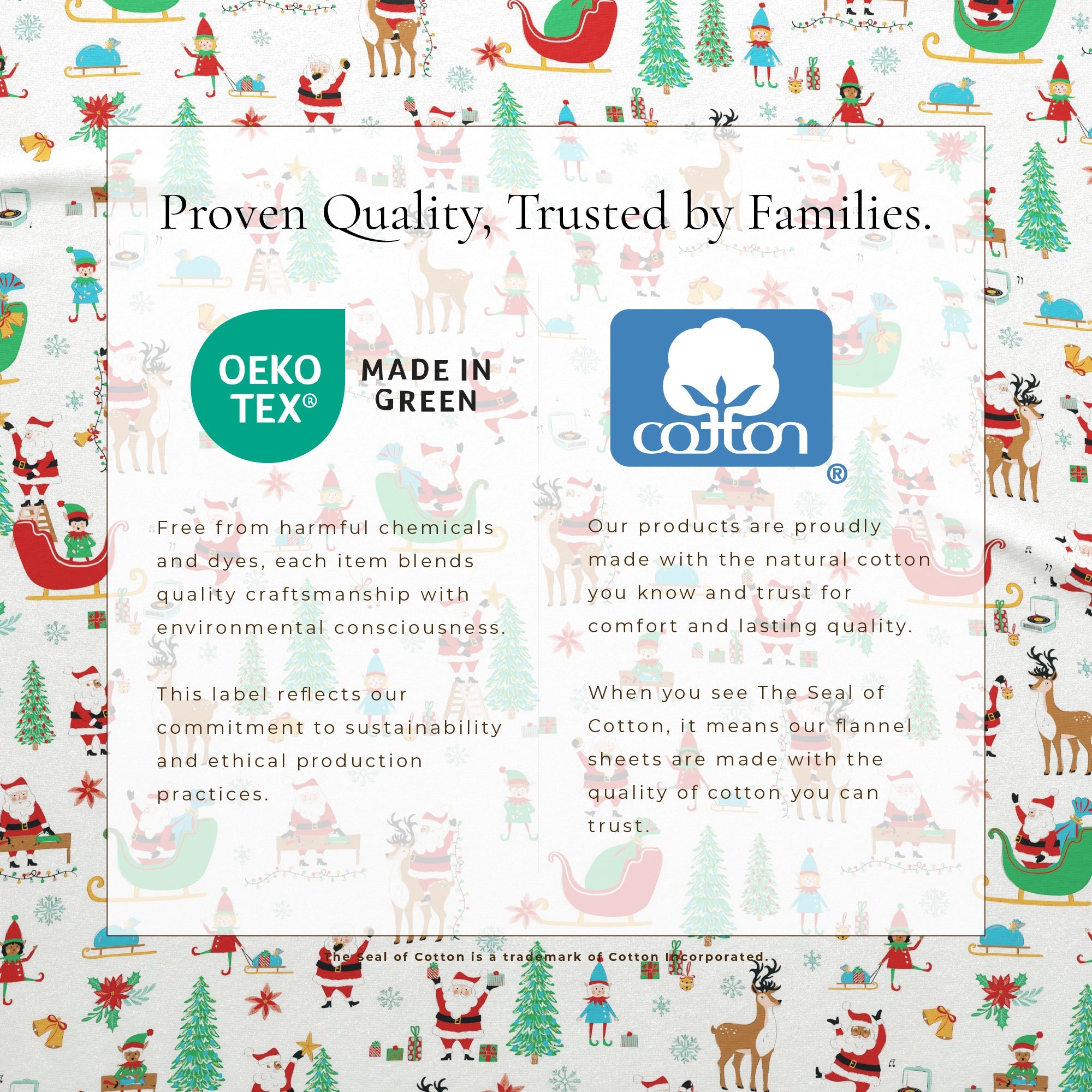 Turkish Cotton Christmas Flannel Sheet - Whittaker Collection