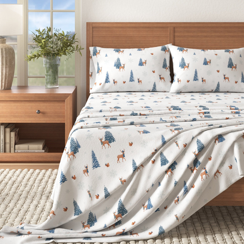 Turkish Cotton Christmas Flannel Sheet Set - Whittaker Collection