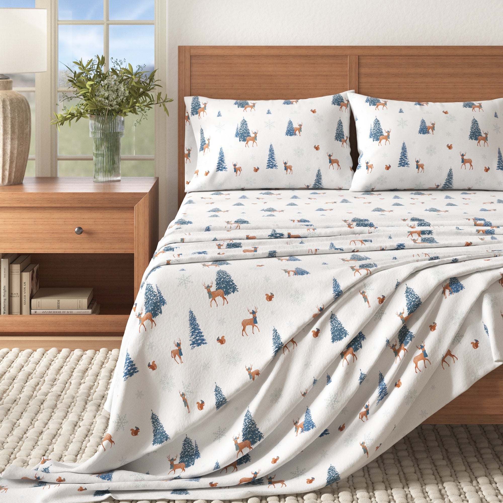 Turkish Cotton Christmas Flannel Sheet Set - Whittaker Collection