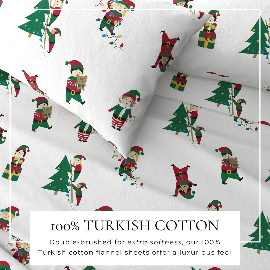 Turkish Cotton Christmas Flannel Sheet - Whittaker Collection